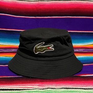 Lacoste embroidered crocodile logo bucket hat